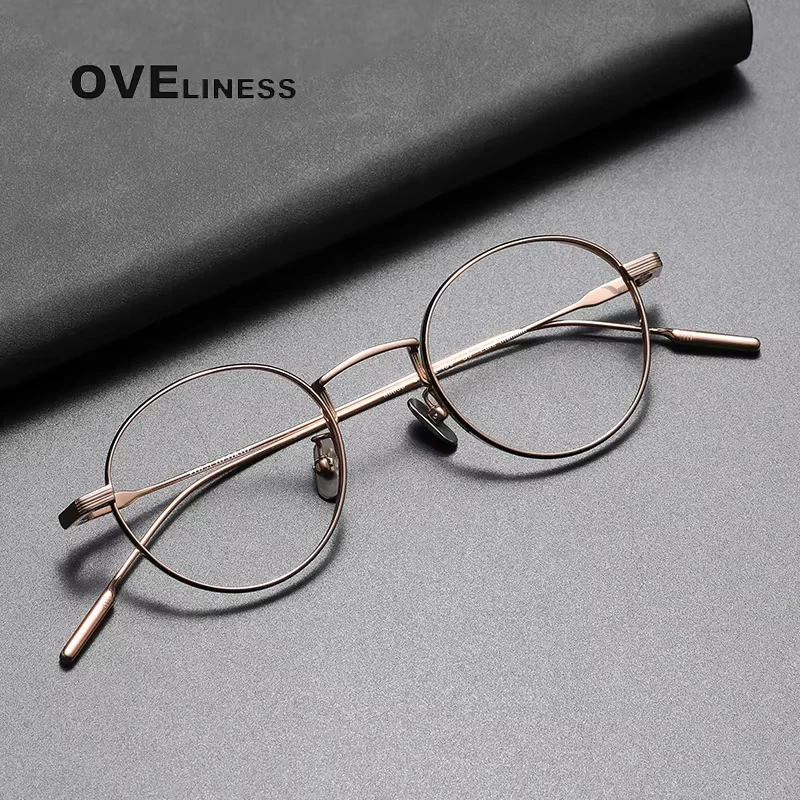 

Retro Round Pure Titanium Glasses Frame for Women Men 2025 Vintage male eyeglasses frames eyewear spectacles