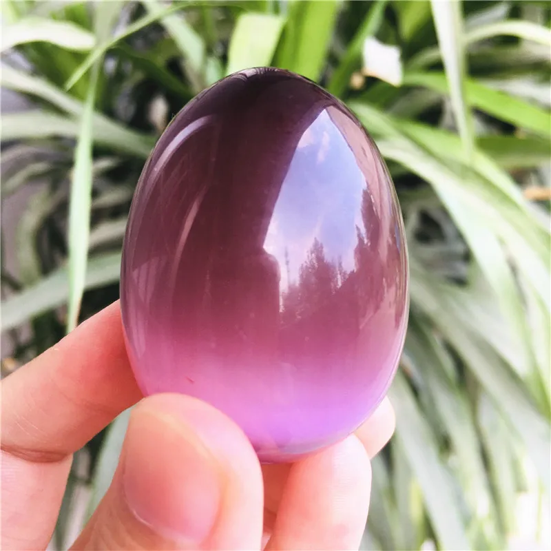 Natural crystal Purple opal egg shaped specimen gem crystal healing reiki natural gem egg +base