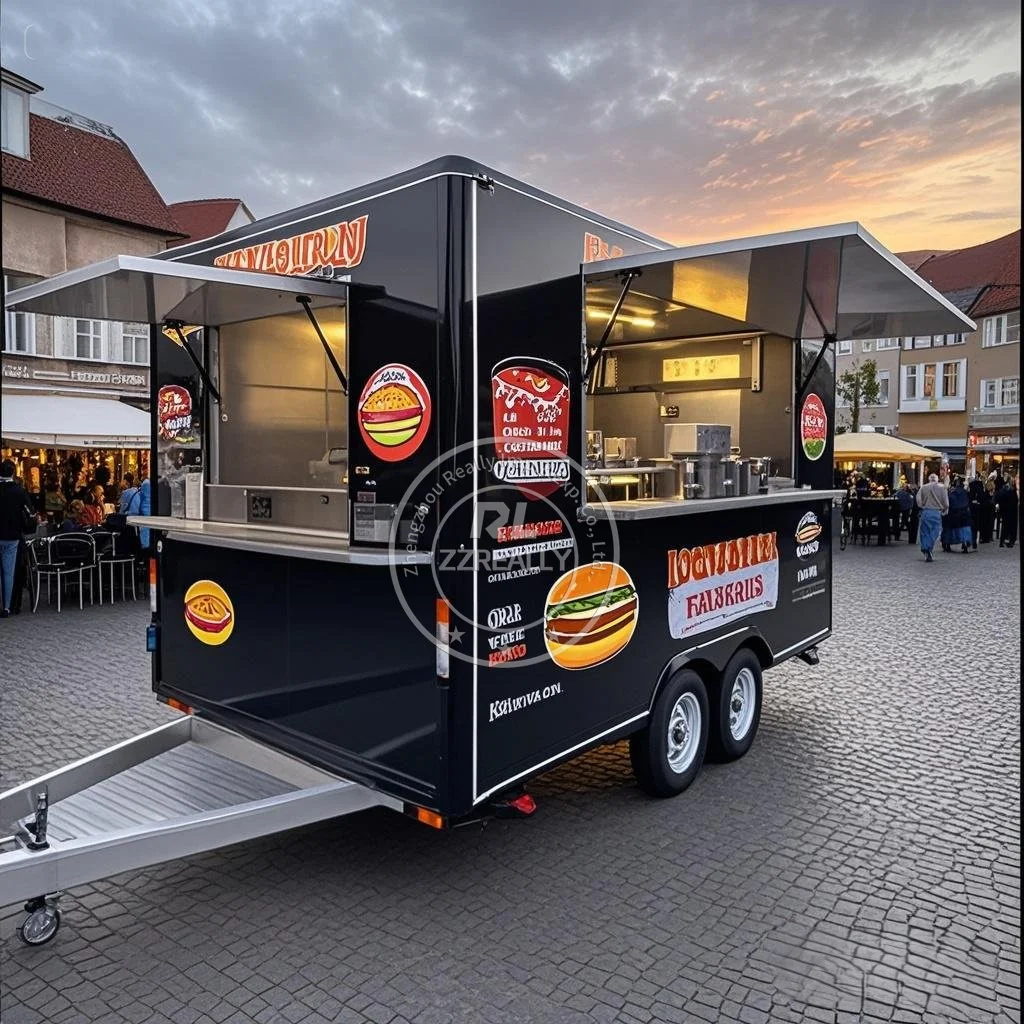 

LOGO Customization Food Trailer with Full Kitchen Equipment USA Standard Food Cart Europe Standard