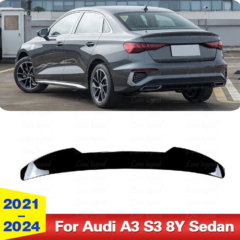 Rear Roof Spoiler For AUDI A3 S3 8Y Sedan 2021-2024 Car Splitter Spoiler Body Kit ABS Plastic Decoration Auto Parts