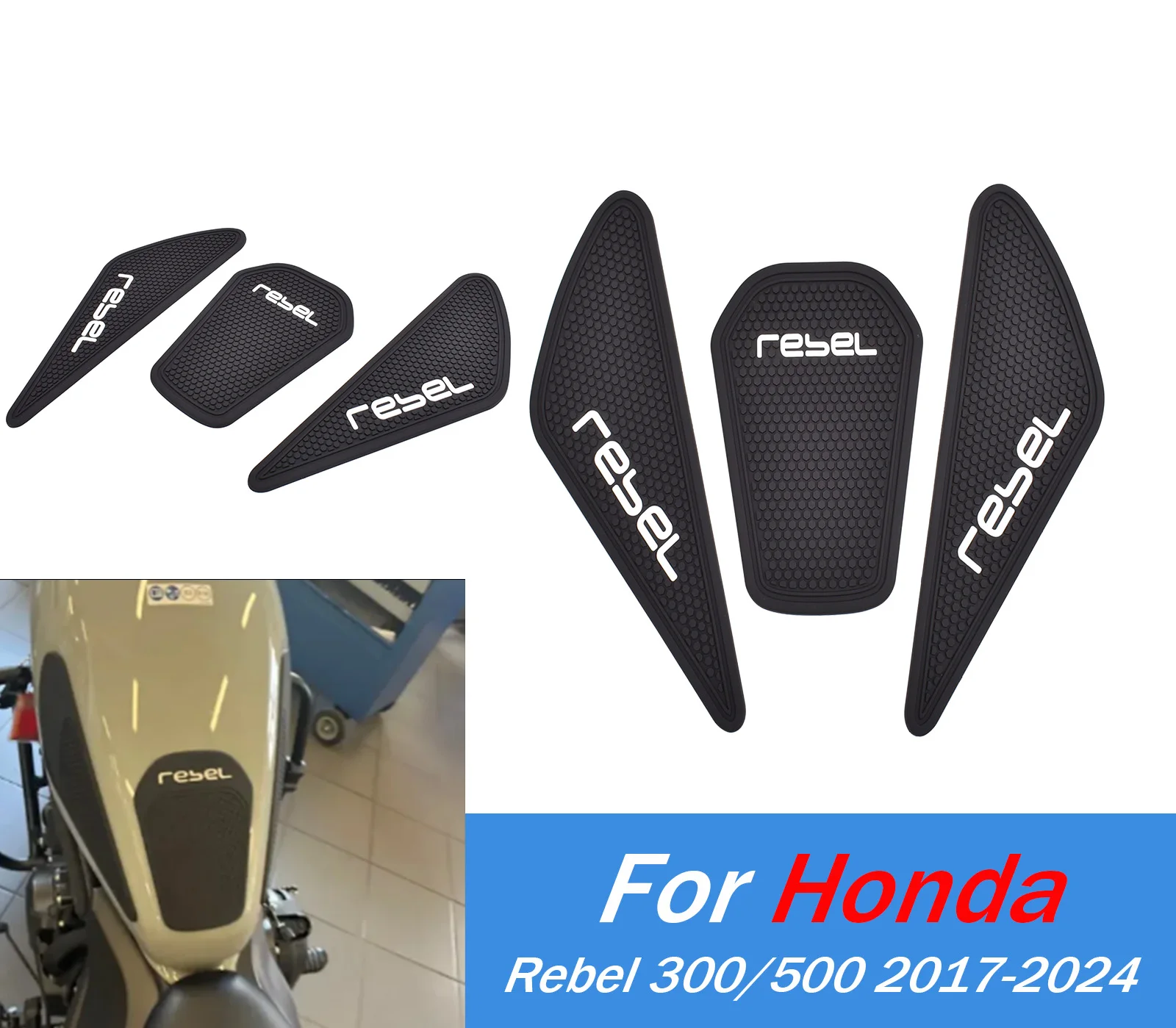 

For CMX300 CMX500 Side Fuel Tank Decal Waterproof Pad Rubber Sticker for Honda Rebel CMCMX 300 500 2017-2024 Motorcycle Stickers