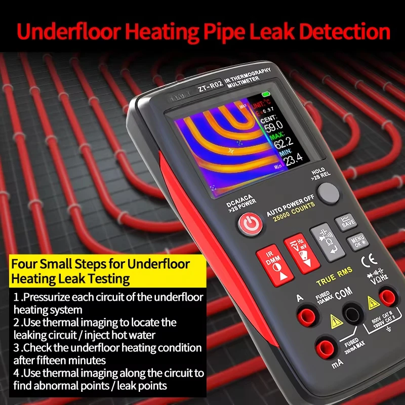 ZT-R02 Infrared Thermal Imaging Camera 96x96 Resolution 8-14μm Wavelength Type-C USB Rechargeable Adjustable Temperature