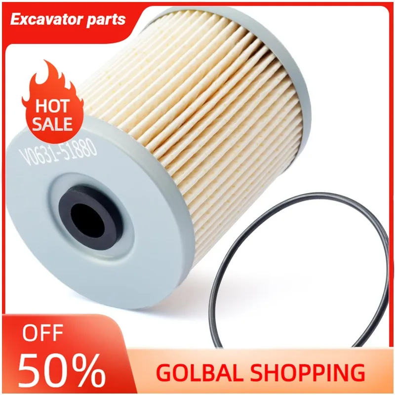 

YUXIVCNE V0631-51880 Замена топливного фильтра водоотделителя для экскаватора Kubota, трактора-погрузчика R06700 R06900 KX040-4 SSV65 SSV