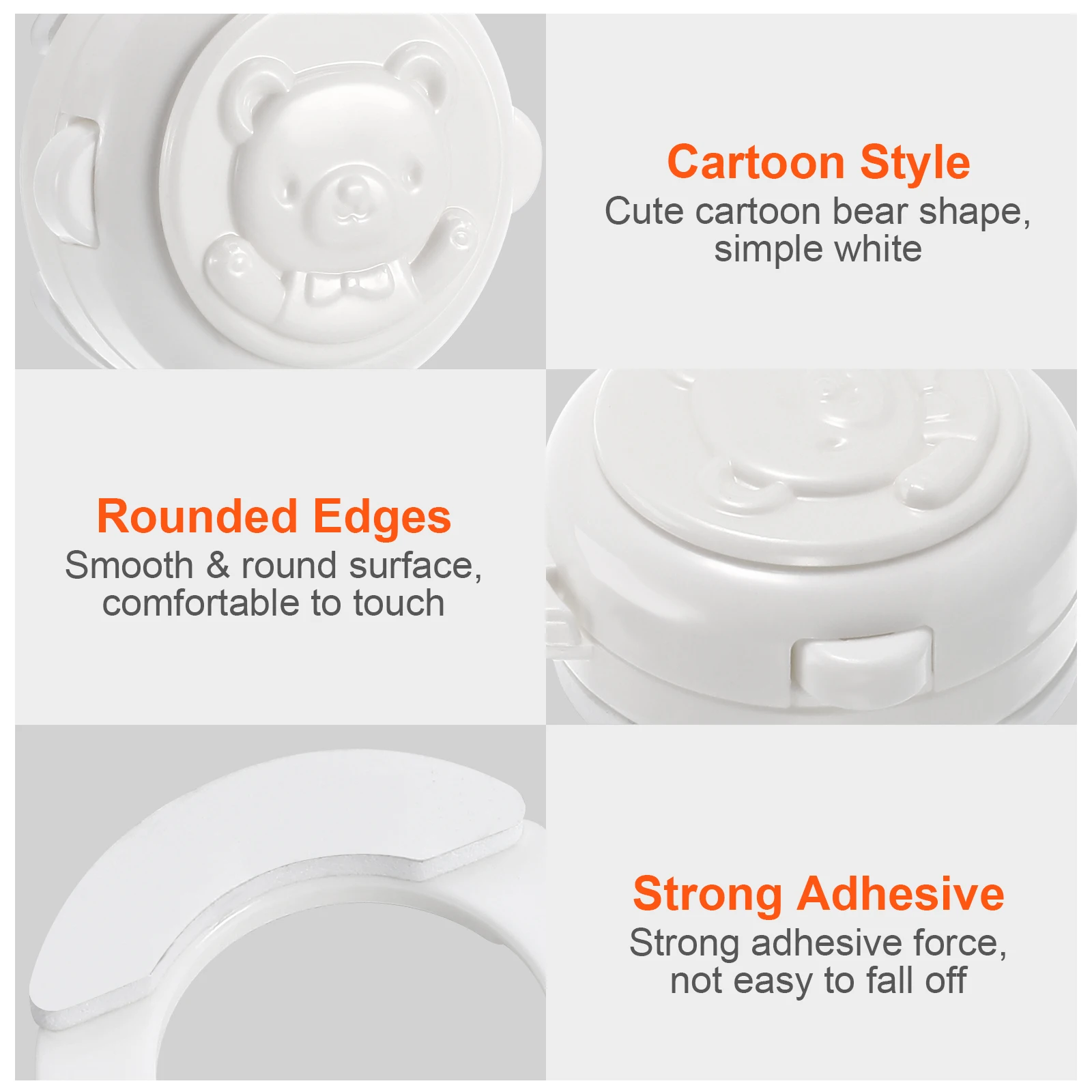 

4pcs 2 Sets Safety Button Brake Switch Lock Cartoon Shape Security Key Start Covers Washing Machine Car Protection