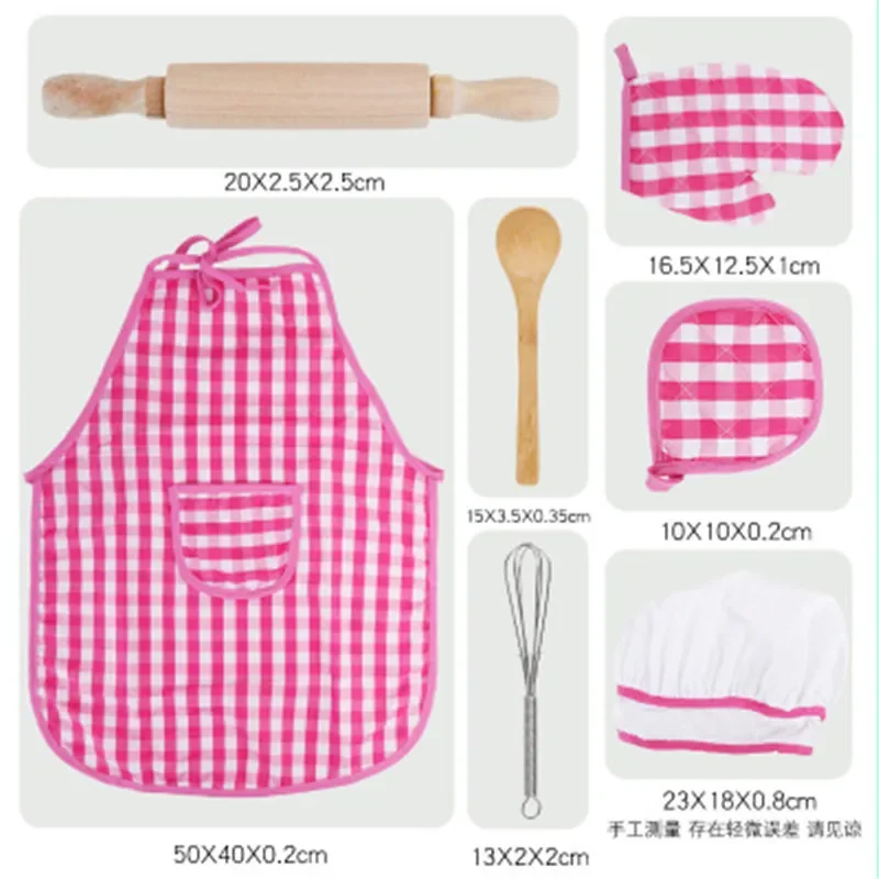 Jogar House Kitchen Toy Set para Meninas, Utensílios De Cozinha Infantil, Ferramentas de Cozimento, Bolo De Avental, Roupas De Chef