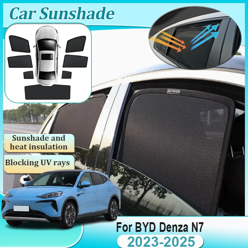 

Для BYD Denza N7 2023 2024 2025 накладка на боковое окно, солнцезащитные козырьки, крышка лобового стекла, шторы для конфиденциальности, инструменты, автоаксессуары