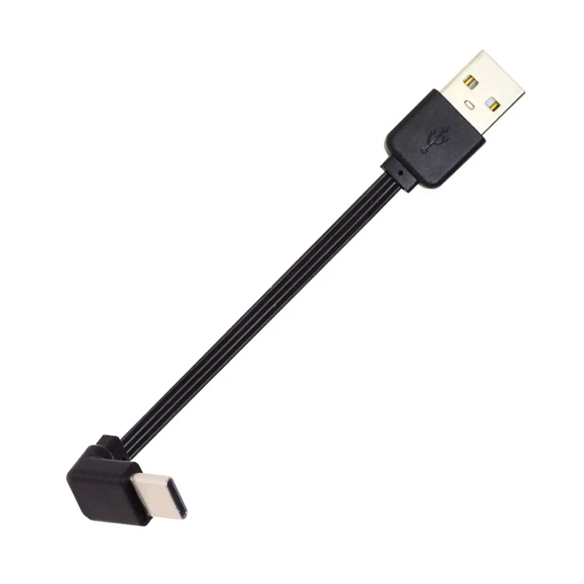 Up Down Angled 90 Degree Male to USB-C Type-C Data Flat Slim FPC Cable for FPV & Disk & Phone 13cm USB 2.0 Type-A