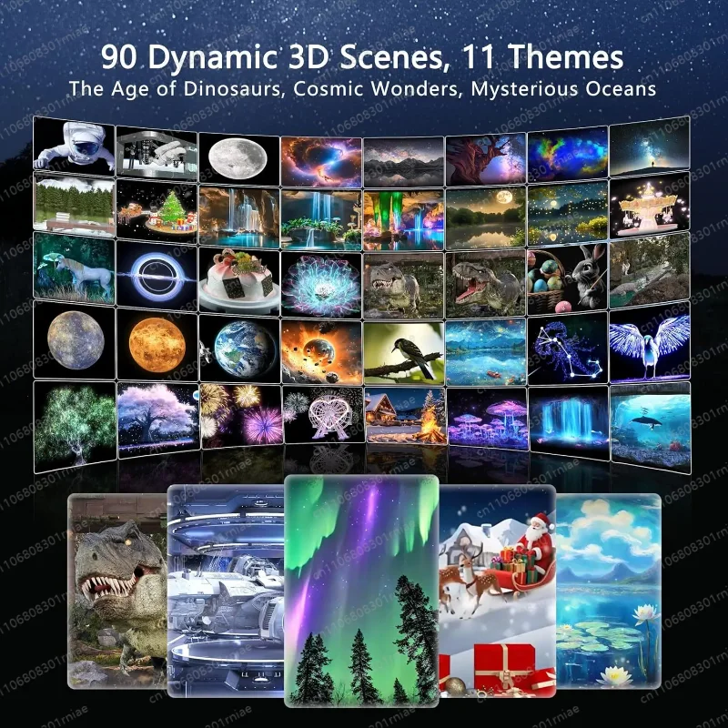 3D Galaxy Star Projector with Moving Stars 90 Scenarios And Built-in Speakers for Home Decor