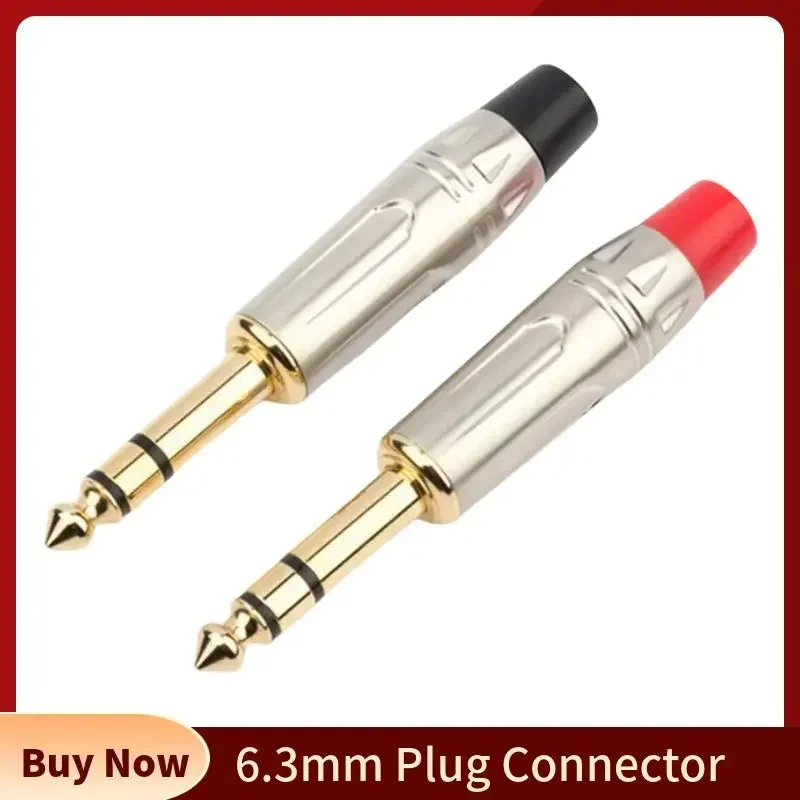 6.35mm Plug TRS Connector Audio Jack 3 Pole 6.35 6.5mm Consumer Electronics Speaker Terminal For Microphone Mixer Guitar Cable