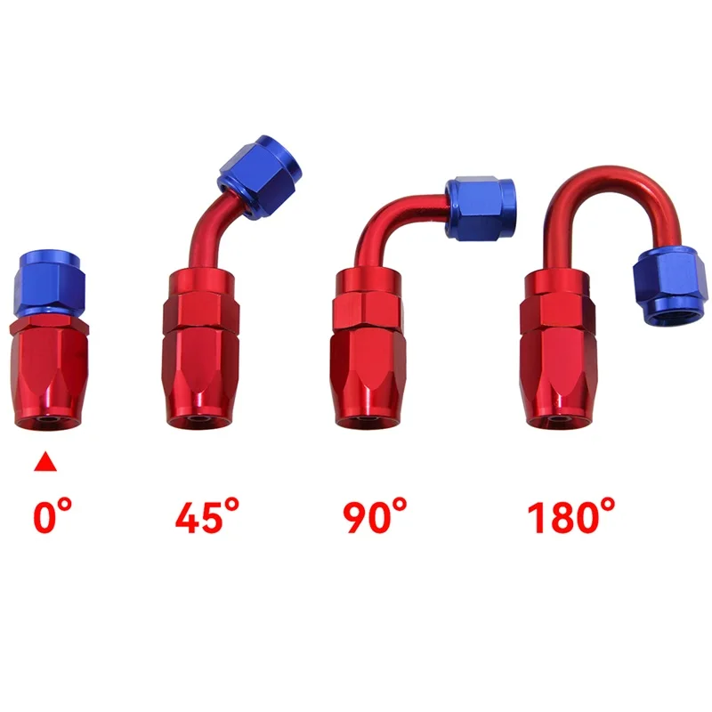 

1 PCS AN4/AN6/AN8/AN10/AN12 Push on Lock Hose Barb 0°/45°/90°/180° Degree Swivel Oil Fuel Line Hose End Fitting Straight Adapter
