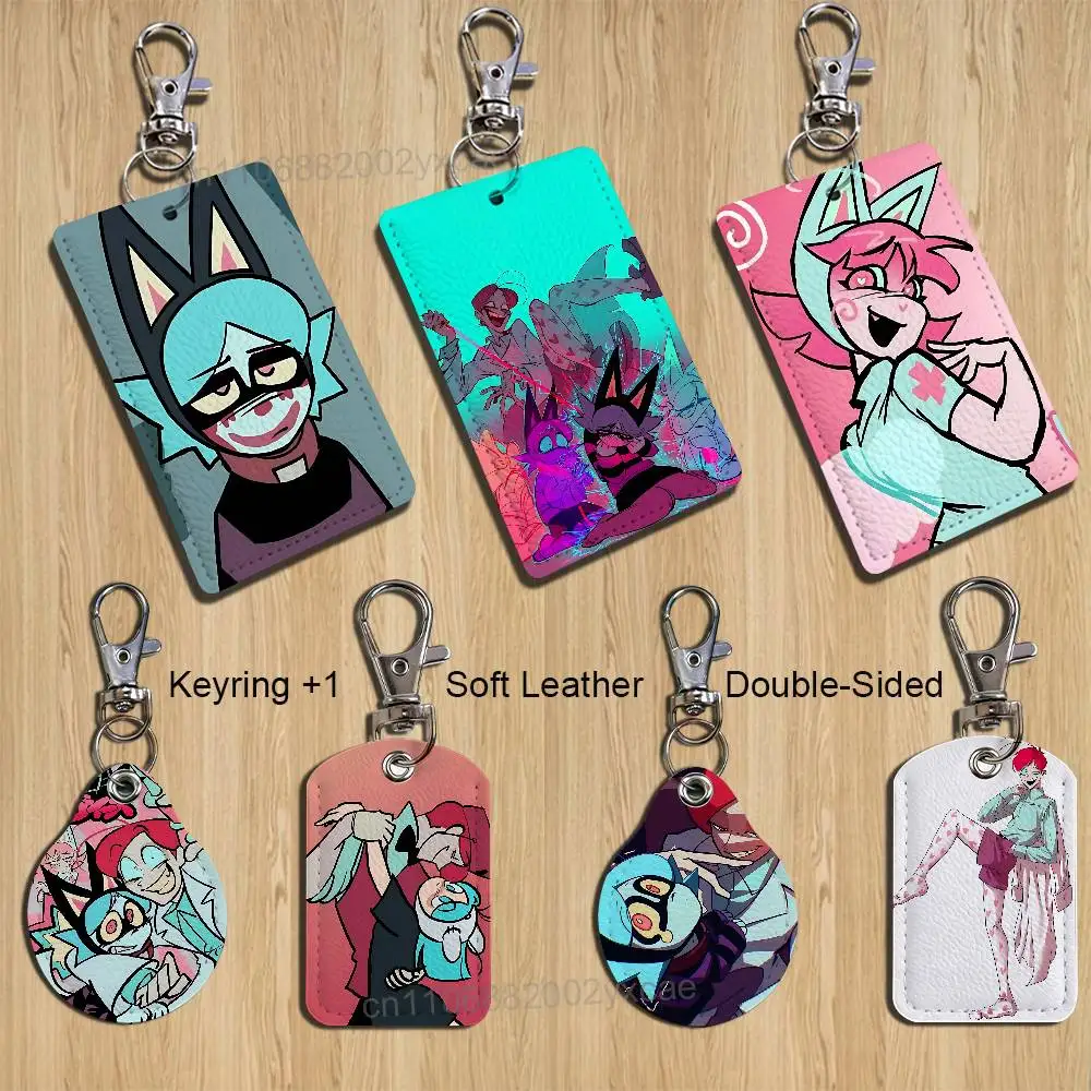 

Masacrik Abstract PsychoCuties Holder For Bank Business Work Card Holder Student Card Case Bus Card Keychain