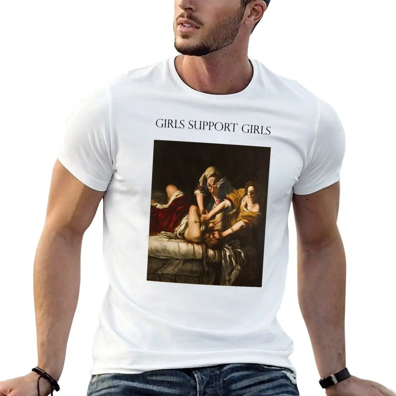 Girls Support Girls T-Shirt plain topping mens graphic t-shirts