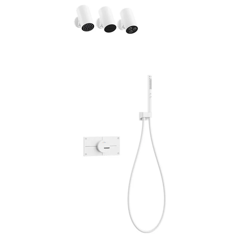 All copper concealed shower shower bathroom embedded hot and cold multi-function outlet shower set