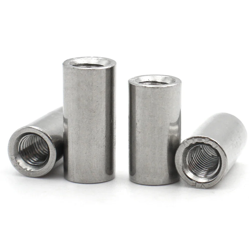 2-50pcs M2 M2.5 M3 M4 M5 M6 M8 M10 304 Stainless Steel Extension Thicken Cylindrical Connect Nut Round Column Joint Coupling Nut