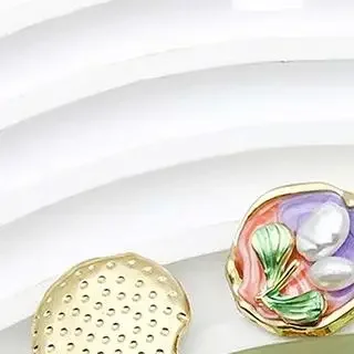 5 قطعة المينا الملونة النفط اللوحة سحر سبائك زهرة المعلقات ل أساور يدوية القلائد أقراط مجوهرات صنع الملحقات