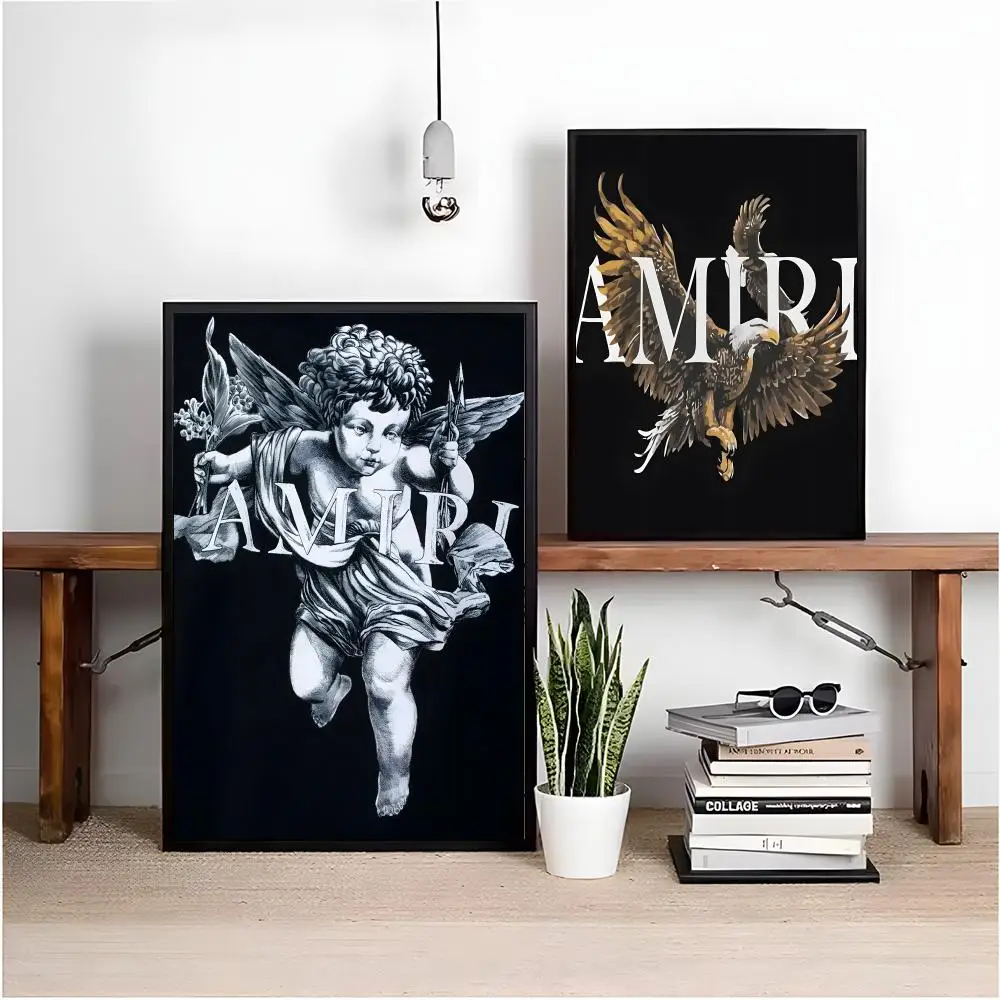 أزياء العلامة التجارية أ-أميري-is اللوحة الخط HD طباعة تجعد الحرة جدارية الفن صور لغرفة المعيشة ديكور جدران المنزل قماش