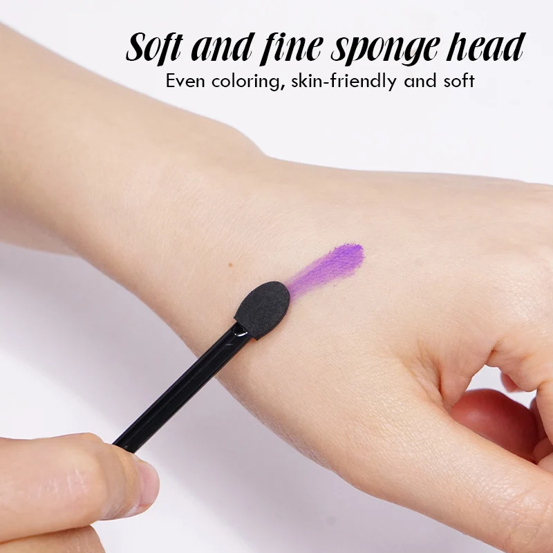 120/40 Stück Einweg-Lidschattenstifte mit Doppelkopf-Latexschwamm, tragbare Make-up-Tools für Base Beauty Smudge Make-up-Pinsel