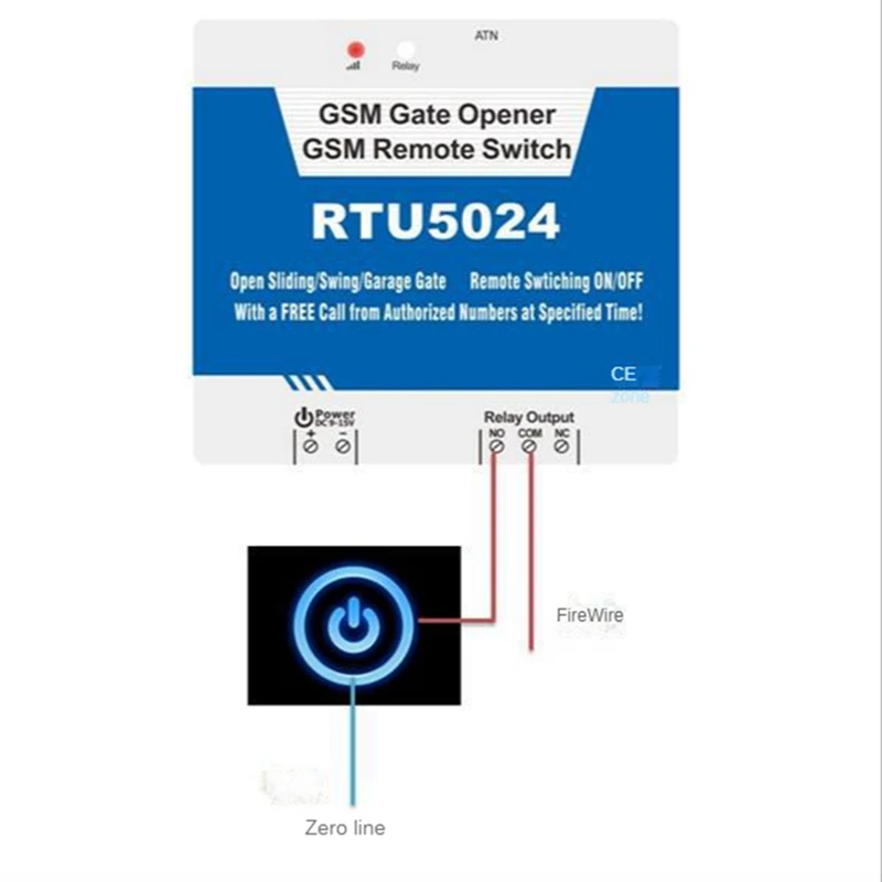 RTU5024 GSM 게이트 오프너 릴레이 스위치 도어 오프너 롱 안테나 850/900/1800/1900Mhz, 긴 안테나