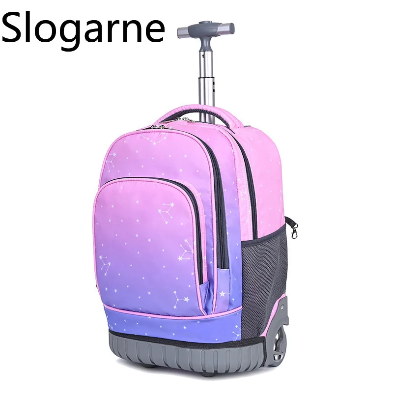 

24 Inch School Rolling Backpack Bags Kids Travel Trolley Bag Teeangers Children Wheeled Backpack for Girl School Bag with Wheels