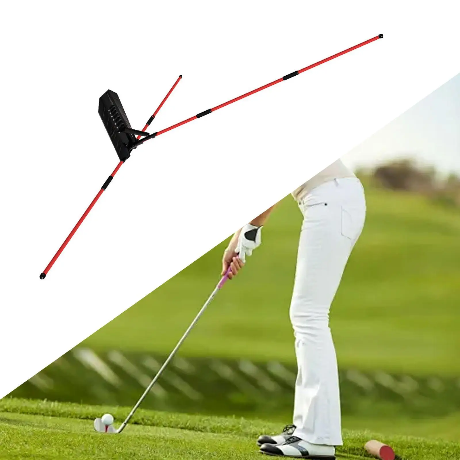 

Golf Alignment Stick Holder Golf Swing Trainer Supplies Professional Lightweight Training Aid Practice Rod for Indoor Yard