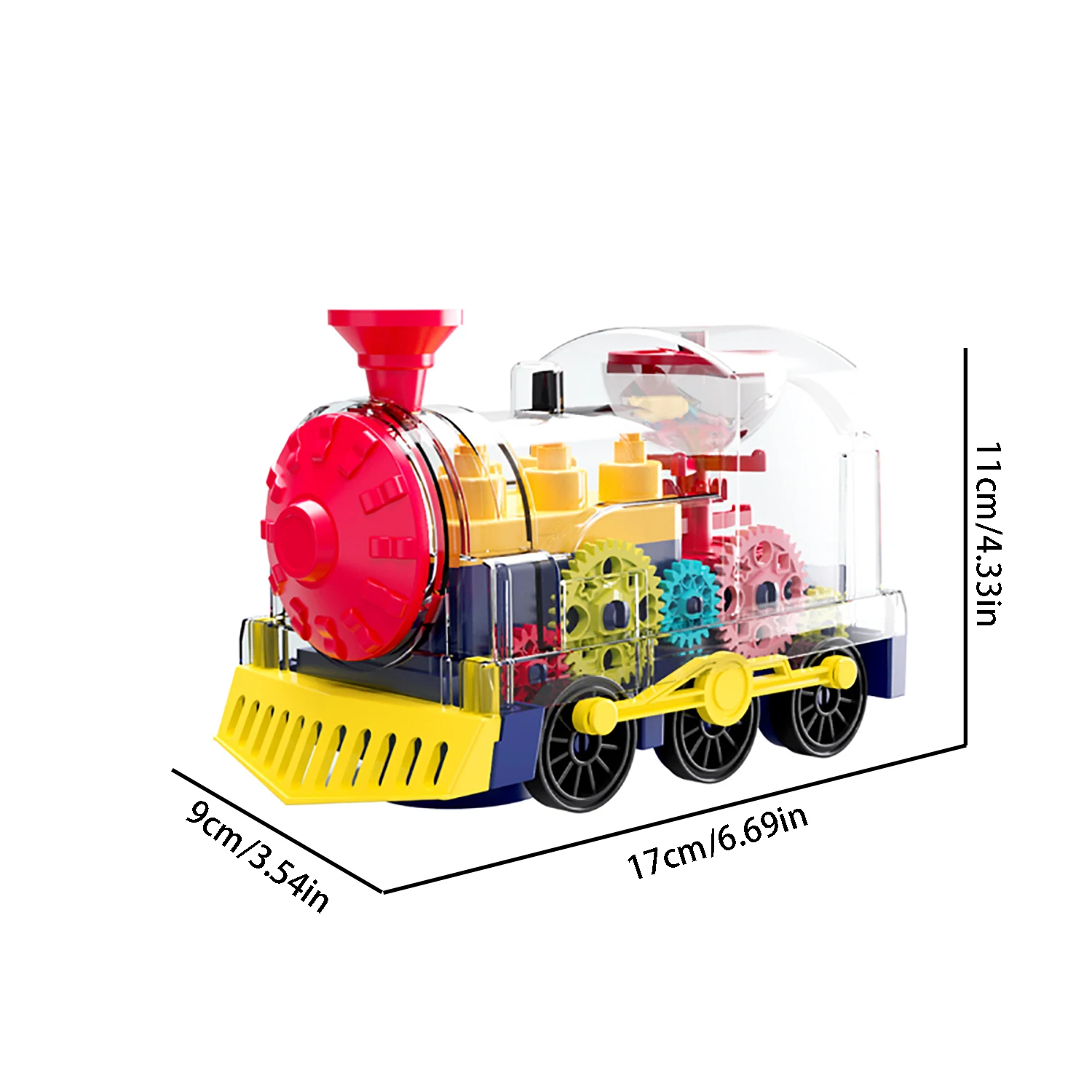 Luminous Little Train Music Universal Walking Automatic Obstacle Avoidance Children's Electric Toy Comes with 3 No. 5 Batteries