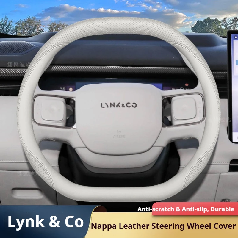 

Leather Car Steering Wheel Cover for LYNK&CO 01 02 Z20 06 09 08 2021 - 2023 2024 2025 2026 Steering Covers Interior Accessories