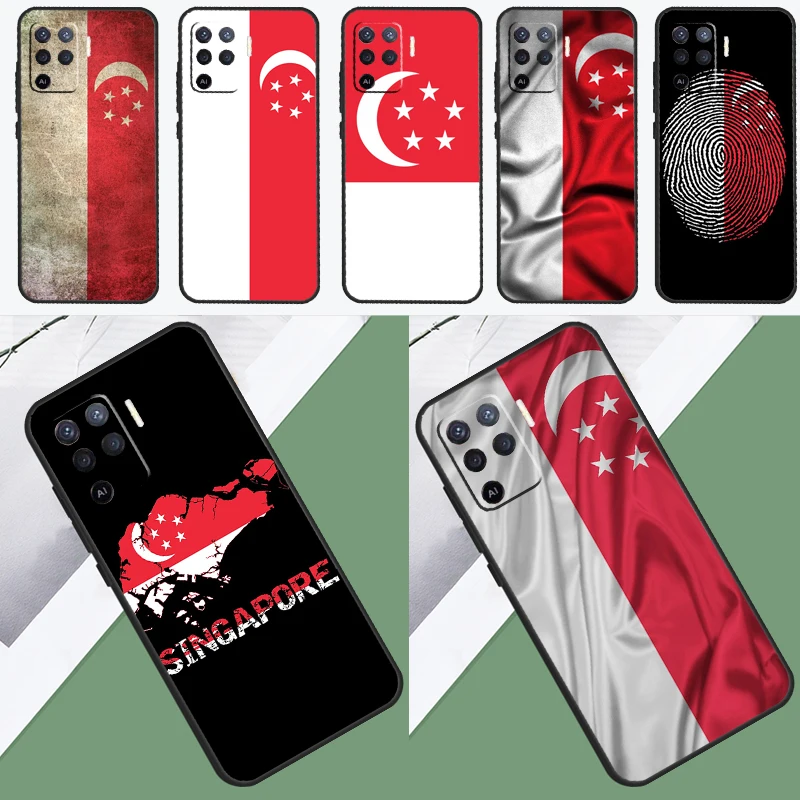 Singapore Flag Phone Case For OPPO A52 A72 A53S A94 A74 A54 A15 A16 A1K A5 A9 A31 A53 A83 A91 A93 Cover