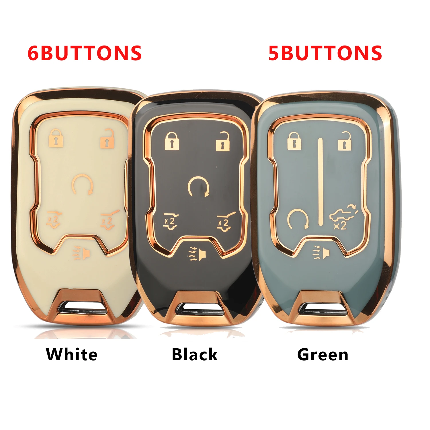 Jingyuqin Remote TPU Neuankömmling Key Case für Chevrolet Tahoe Silverado Suburban Tahoe GMC Sierra Acadia Terrain Yukon Cover