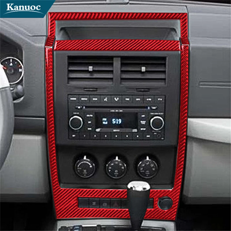 

Car Interior Styling Accessories Carbon Fiber Center Console Frame Decorative Stickers For Jeep Liberty 2008 2009 2010 2011 2012