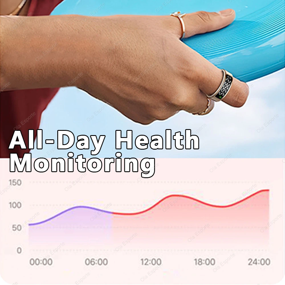 Men Women Health Smart Ring With Charging Case Waterproof Pedometer Sports Rings Intelligent Display Heart Rate Sleep Monitoring