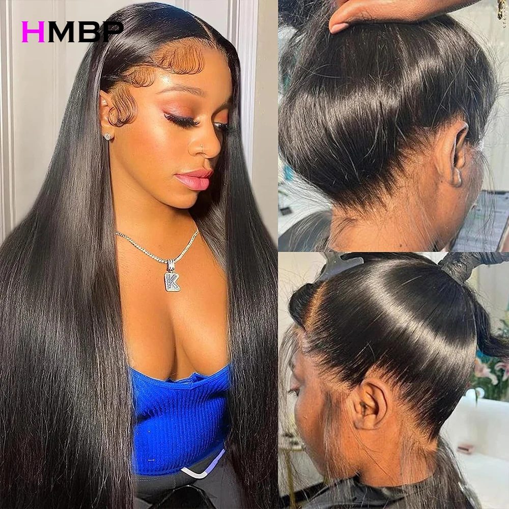 

360 Full Lace Wig Glueless Wig Human Hair Ready To Wear Straight 13x6 HD Lace Frontal Wig Brazilian 350 Density Preplucked HMBP