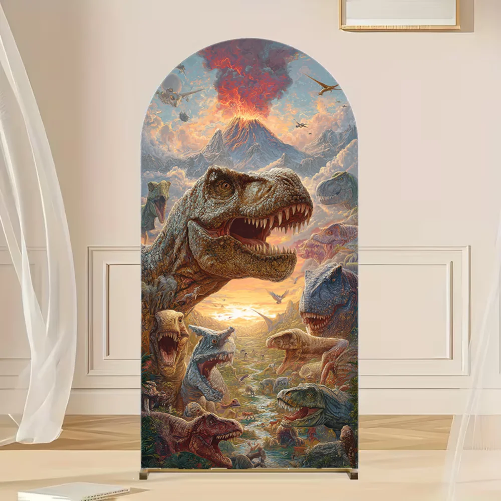 

Double-sided Arch Cover Dinosaur Decoration Backdrop Baby Shower Arch Wall Kids Birthday Party Photo Banner Props