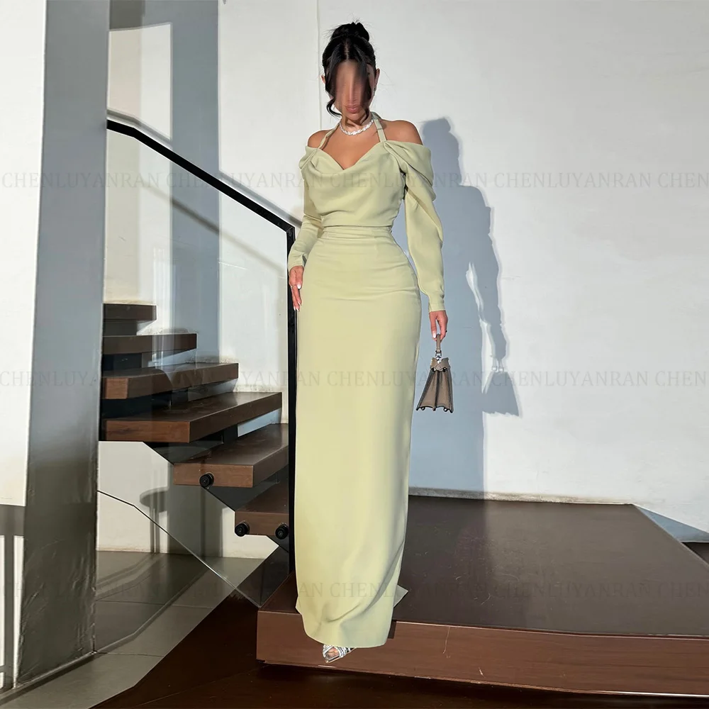 

MOLISA Customized Mermaid Long Sleeves Prom Dresses Off The Shoulder Floor Length Temperament Pleated Evening Dresses 2025