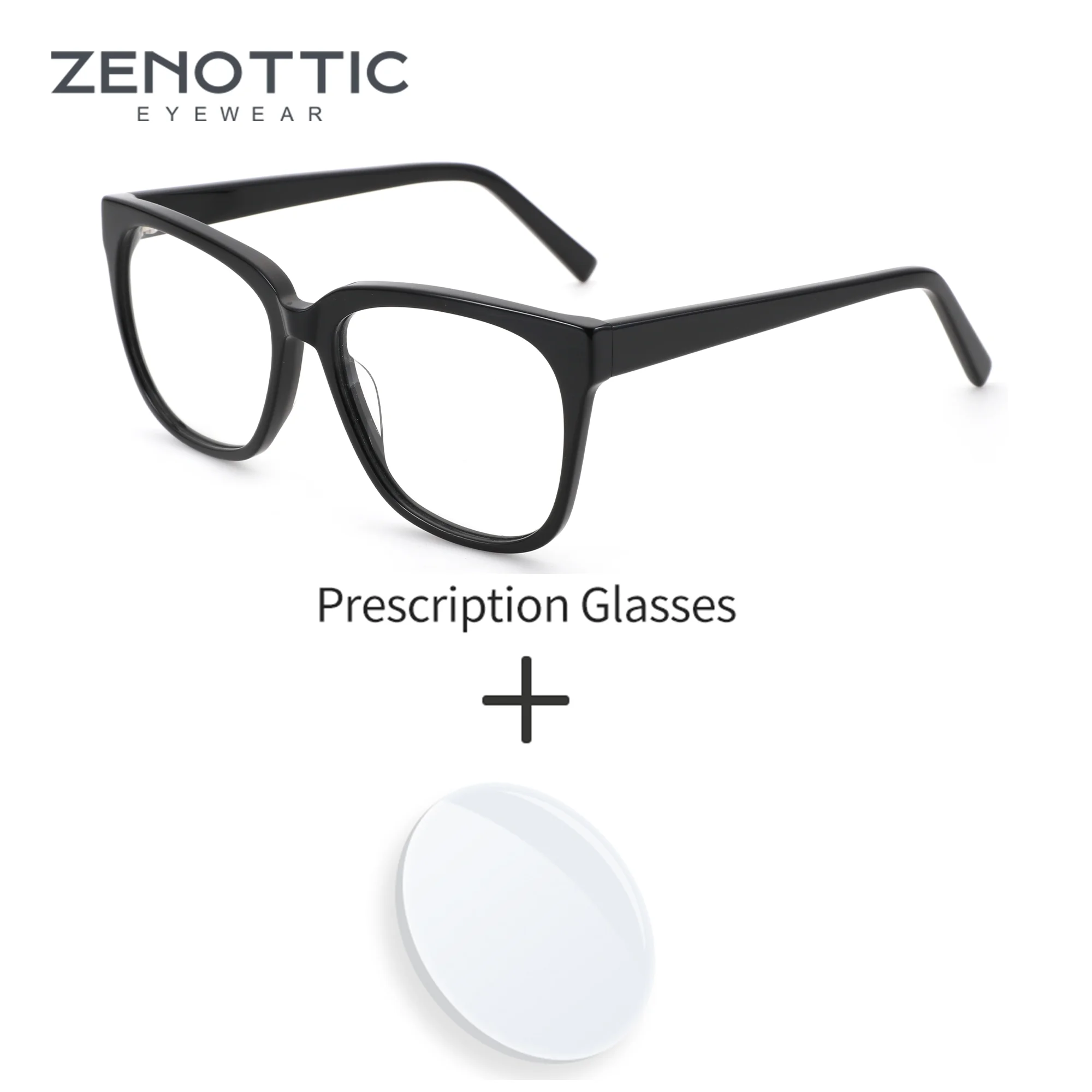 ZENOTTIC (talla XXS) Gafas cuadradas graduadas hechas a mano de acetato, gafas ópticas fotocromáticas antiluz azul para hombres y mujeres