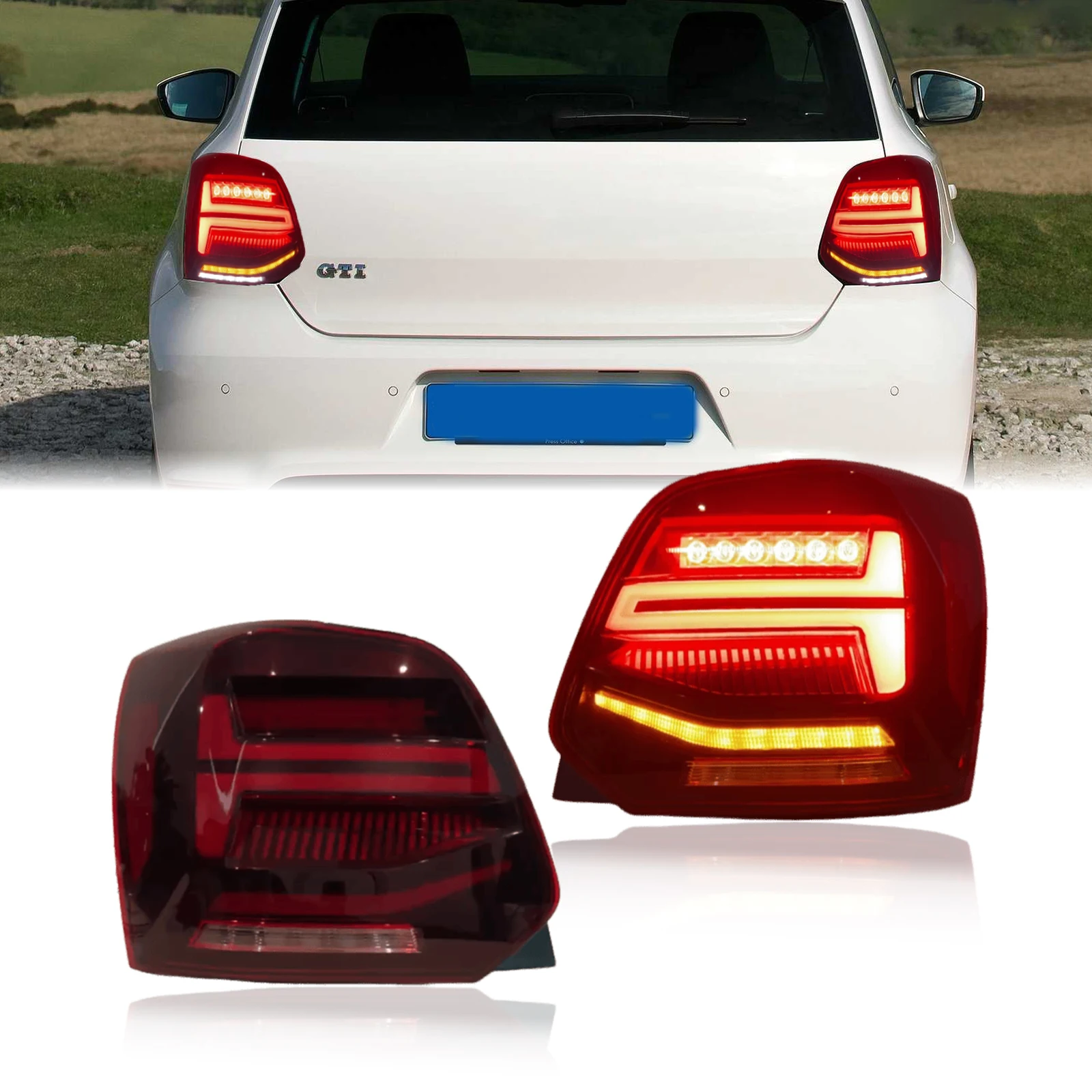 

LED Tail Lights for Polo 2011-2017 - Smoked Lens, Sequential Turn Signals, Plug & Play