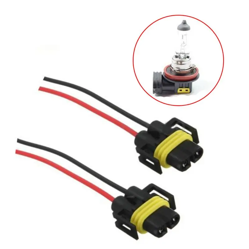 2Pcs H11 H8 Connector Extension Cable Cord Wire for Car Headlight Fog Lamp