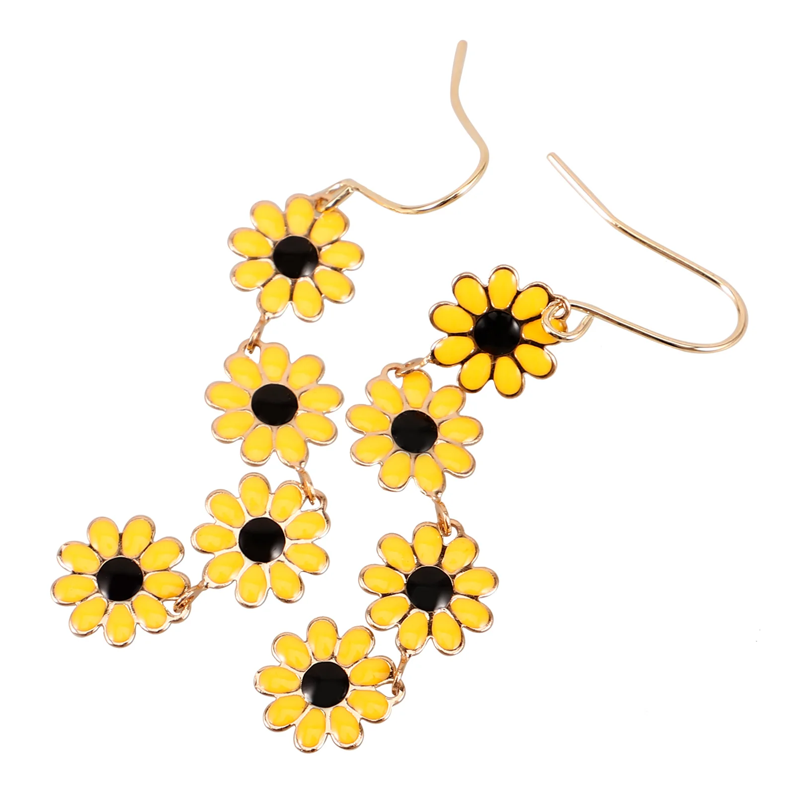 

2cps Simple Flower Stud Earrings Copper for Women Fashion Everyday Wear Elegant Jewelry Sunflower Earrings for Women