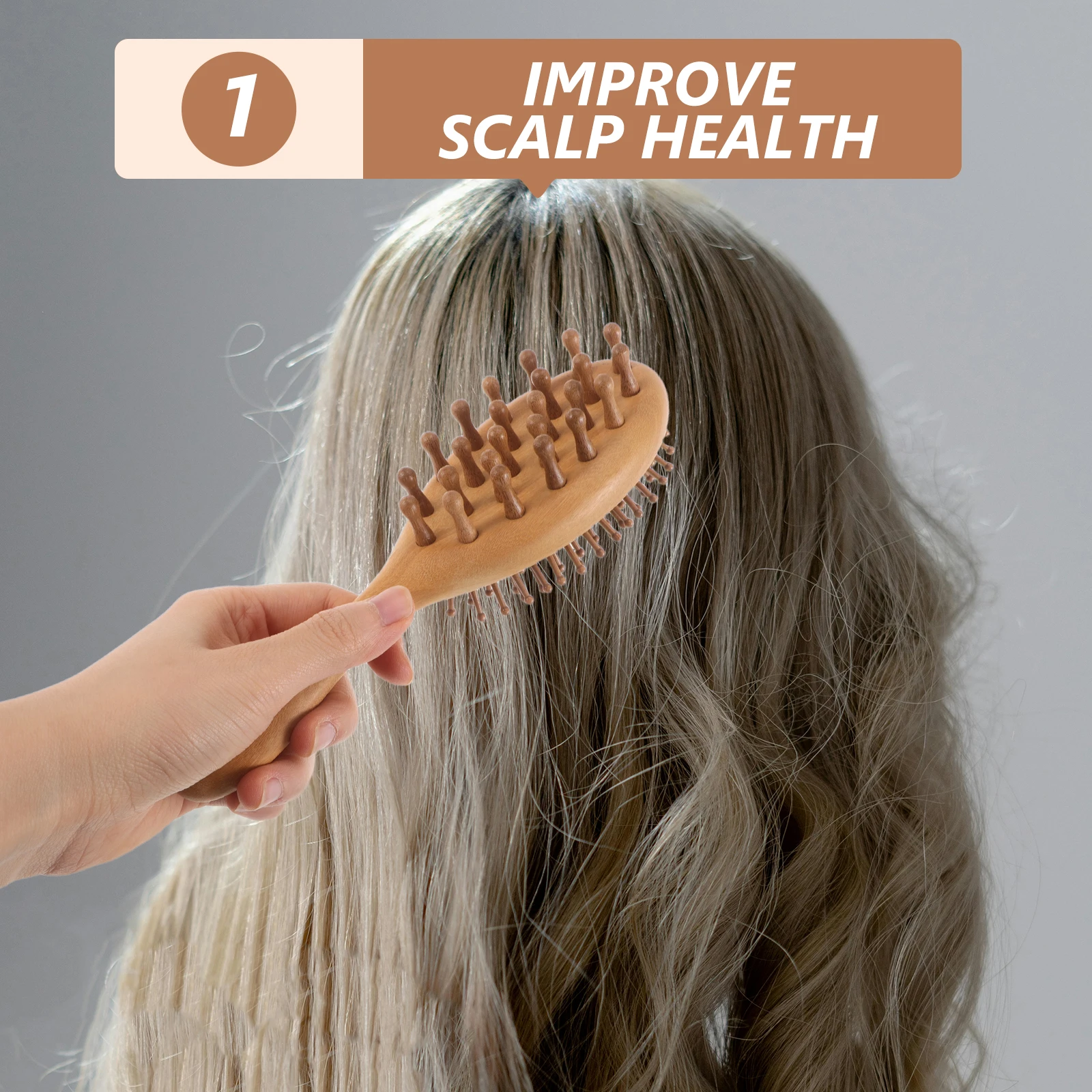 

Natural Sandalwood Massage Comb Anti-Static Detangling Hair Brush For Thick Curly Wet Hair Portable Wooden Scalp Care Tool For