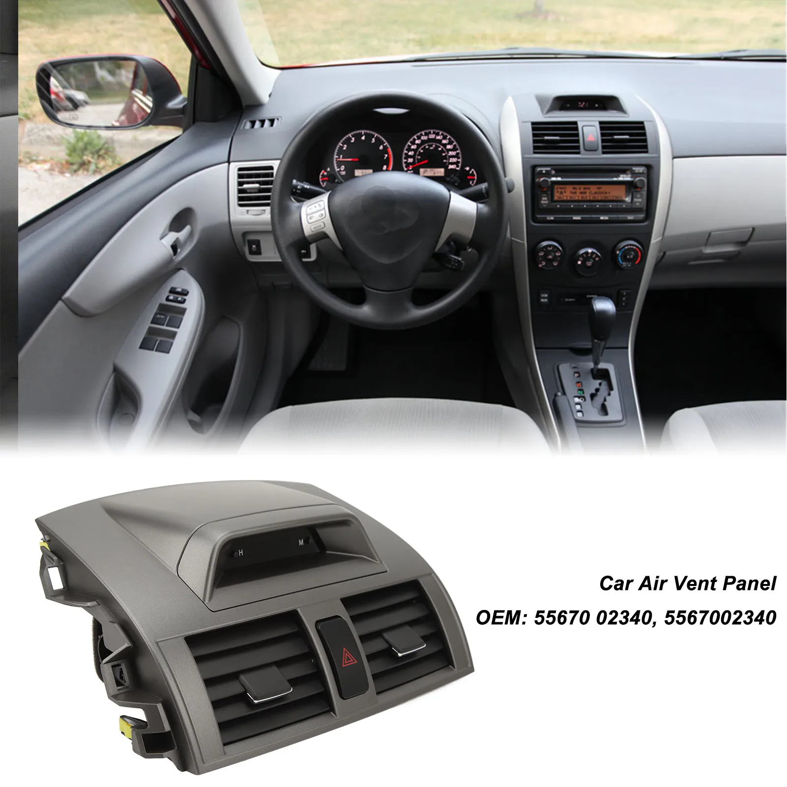

Car Air Vent Panel 5567002340 Fresh Air Center Dash AC Outlet Air Panel Replacement For Corolla 2009‑2013 Car Air Vent Panel