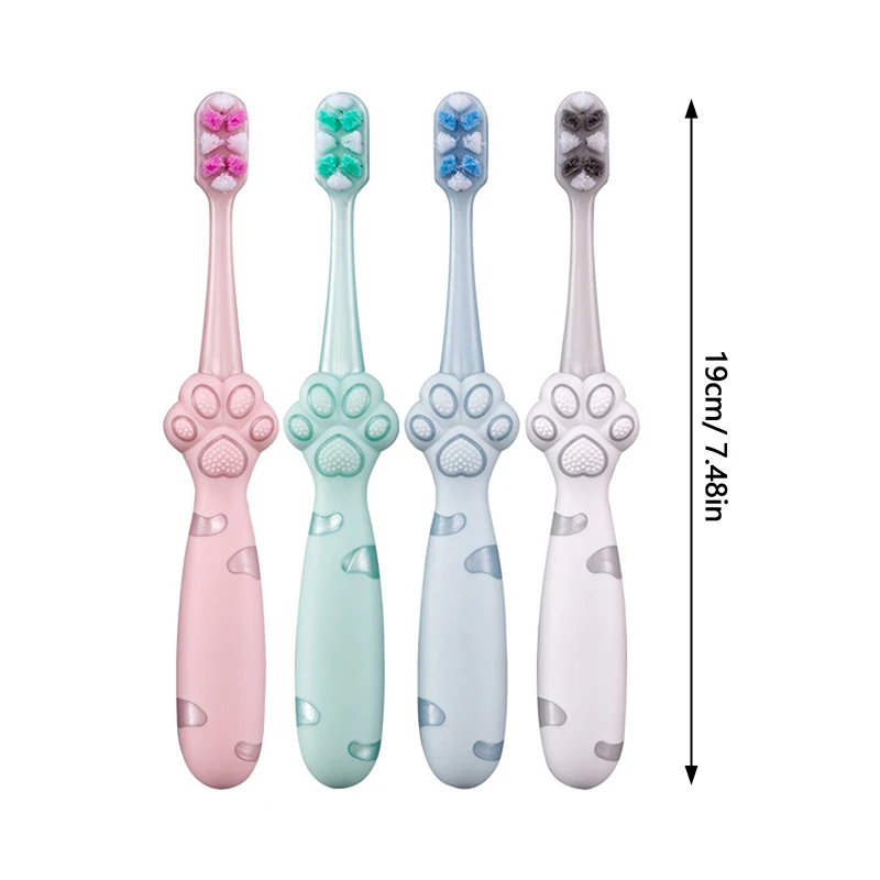 3D Stereo Cat Claw Shape Toothbrush, Cabelo Ultra Fino Macio, Escovas infantis, Totalmente Envolvido Oral Care, Escovas de limpeza