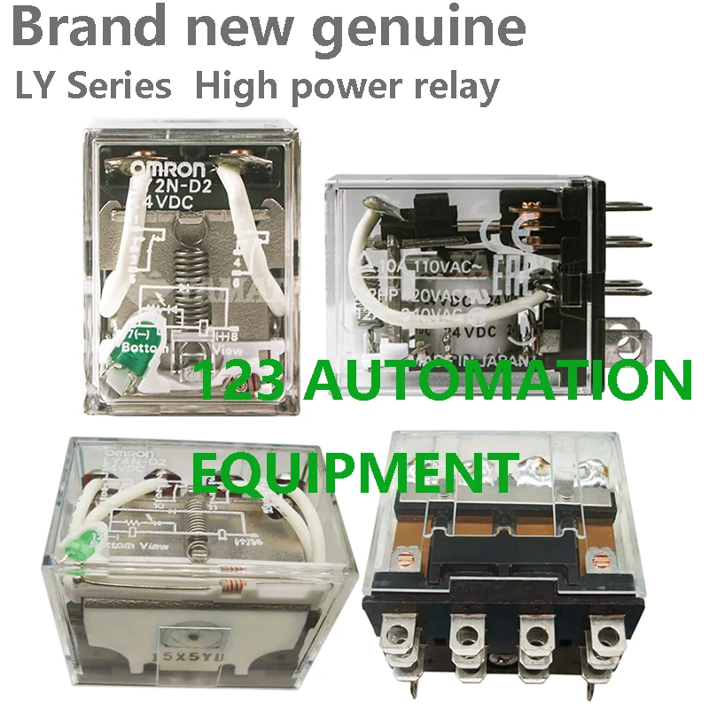 

Authentic New Omron LY2N-D2 LY4N-D2 High Power Relay 24VDC Compact General-purpose Relays