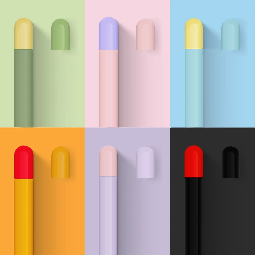 Capa de silicone para Apple Pencil, Anti-Scratch Stylus Pencil Cover, Luva protetora, Lápis Cap, 2ª Geração