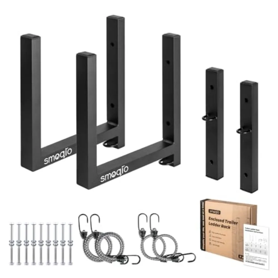 

Ladder Rack for Trailer, Racks Enclosed Trailer Ladder Rack Side Mount 00lb Load Black Aluminum, Cargo Trailers Ladder Rack Uti