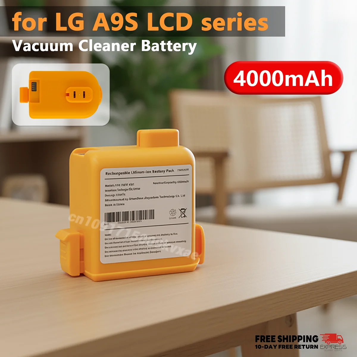 

Для LG A9S ЖК-дисплей, сменный аккумулятор для беспроводного пылесоса, 3000 мАч, литий-ионный аккумулятор, совместимый O9884GE O9884TE O9884WE EAC63382216