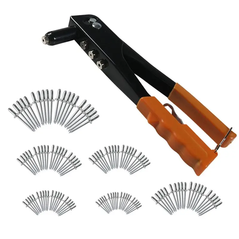 abhi-heavy-duty-riveter-riveting-machine-120pcs-blind-rivets-hand-tools-assortment-kit-rivet-nut-tool-orange