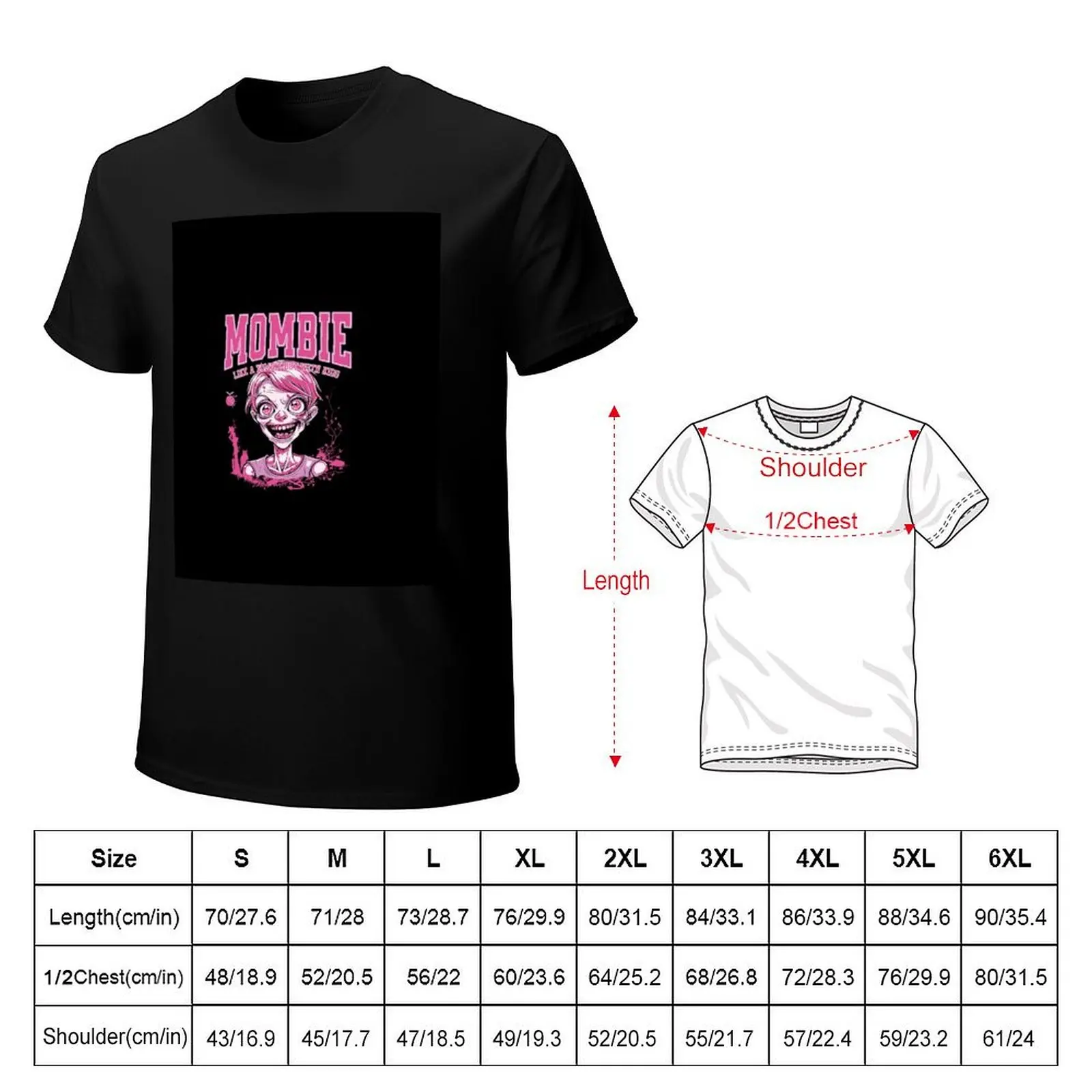 Mom's Zombie Mood: Mombie Chronicles T-Shirt Soft Casual Short Sleeve Cotton Tee
