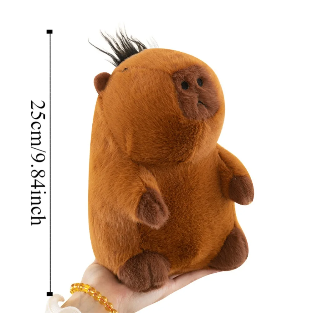 Decoração de casa diy cabelo capivara brinquedo de pelúcia dos desenhos animados macio capibara anime brinquedo fofo bonito criativo capivara boneca de pelúcia natal
