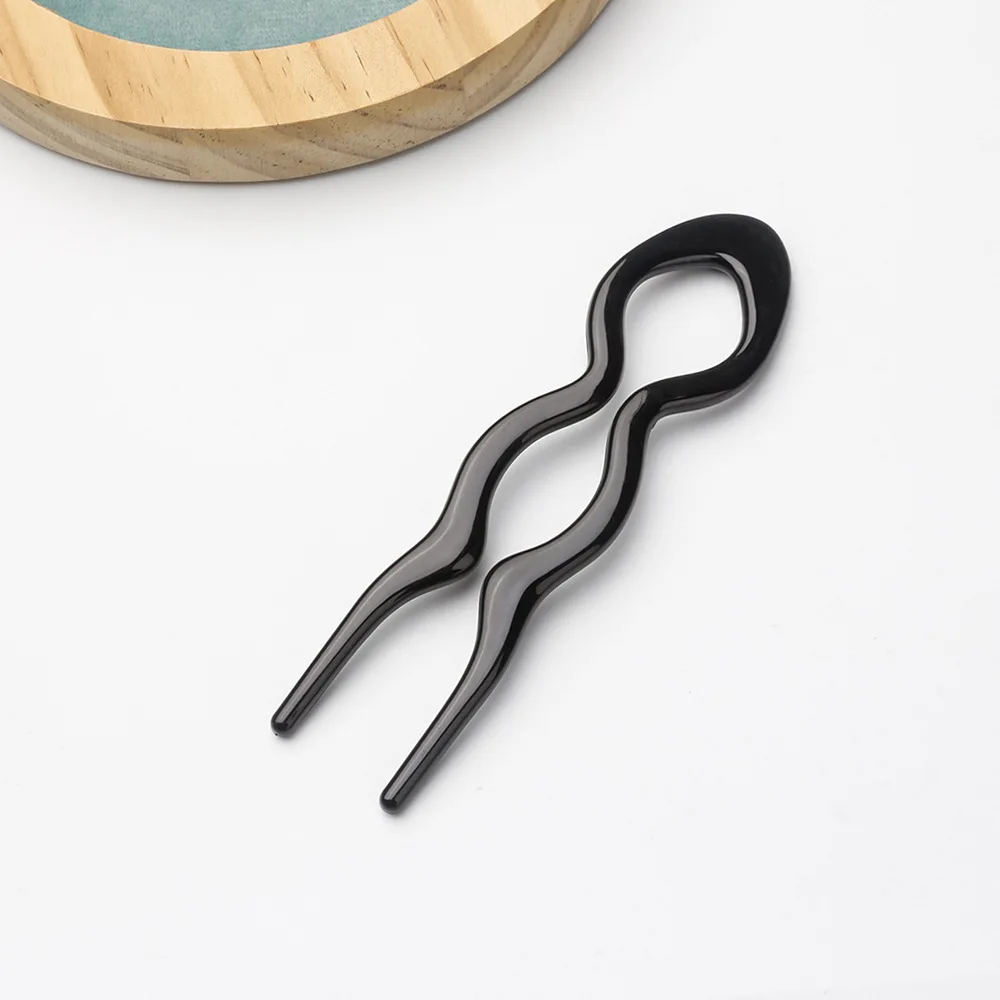 Leopard Print U-Shaped Hair Fork Bun Clip image
