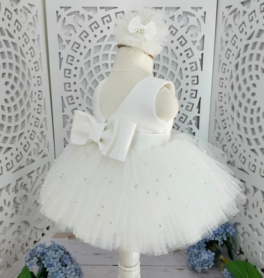 

White Customizable Birthday Party Dress Christams Dress For Girl 1-8 Years Girls Dress Elegant Tutu Vestidos Kids Clothes