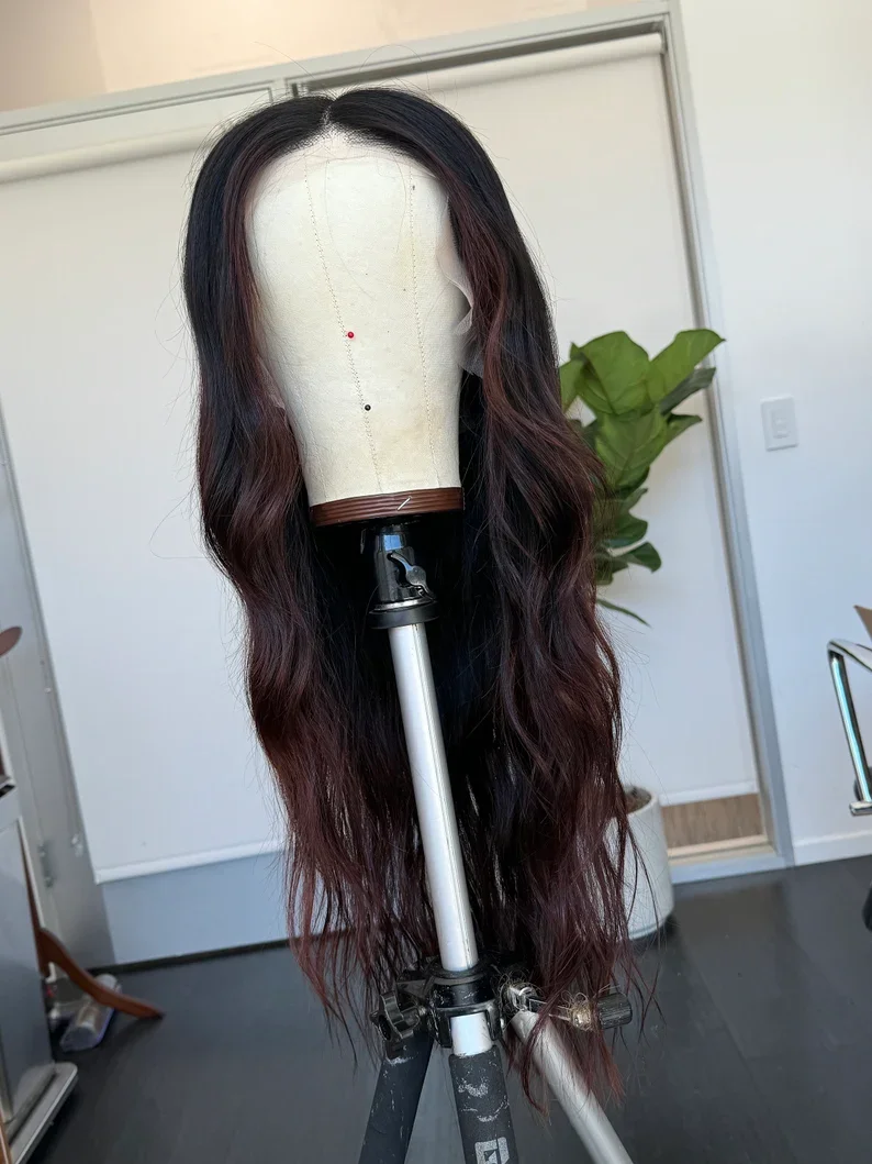 Long Ombre Brown Soft 28inch Body Wave 5x5 Silk Base  Jewish Human Hair Wig With Baby Hair HD Lace European Hair Preplucked